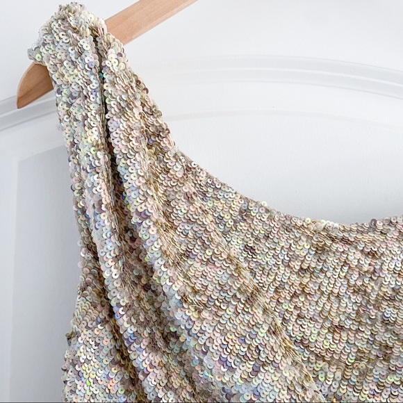 AllSaints silver sequin dress, UK 10/ US 6 - Picture 10 of 11